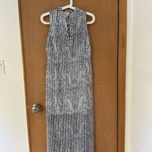 Blue Cotton Sleeveless Kimono Dress